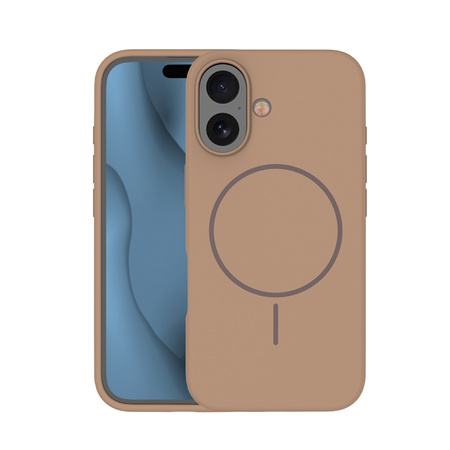 Nakładka Silicone Thin Mag do iPhone 16 6,1" brązowa
