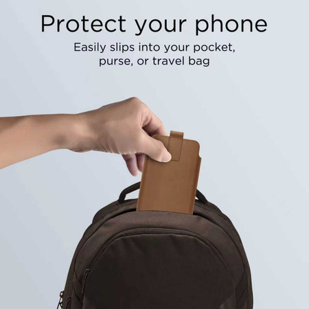 TECH-PROTECT SM65 UNIVERSAL PHONE POUCH 6.0-6.9 INCH BROWN