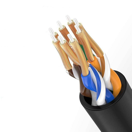 Ugreen kabel przewód internetowy sieciowy Ethernet patchcord RJ45 Cat 6A UTP 1000Mbps 1 m czarny (70332)