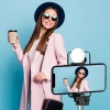 Selfie-Stick WR1YXS Teleskopstativ 0,71 m mit runder Lampe – Schwarz