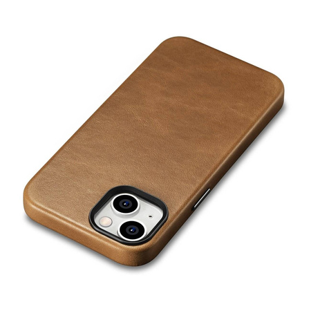 iCarer Oil Wax Premium Leather Case iPhone 14 Magnetic Leather Case with MagSafe Brown (WMI14220701-TN)