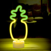 Neon na podstawce LED ANANAS pomarańczowo zielony USB-C FSC-12 Forever Light
