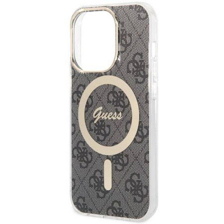 Guess nakładka do iPhone 14 Pro 6,1" GUHMP14LH4STK czarna hardcase Magsafe IML 4G