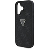 Case IPHONE 16 Guess Hot Stamp 4G Pattern Triangle Metal Logo black