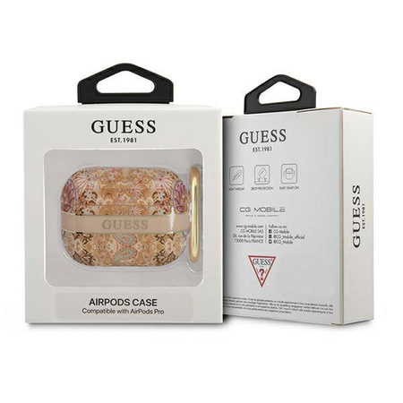 Etui APPLE AIRPODS PRO Guess AirPods Paisley Strap Collection (GUAPHHFLD) złote