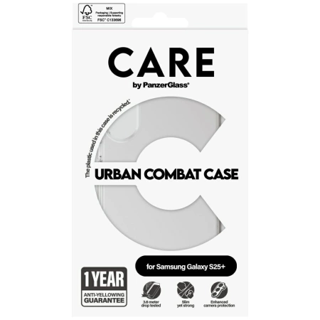 CARE by PanzerGlass Flagship Urban Combat Hülle für Samsung Galaxy S25+ – transparent