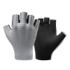 Rockbros Atmungsaktive Kurzfinger-Fahrradhandschuhe, Größe: XL - Grau