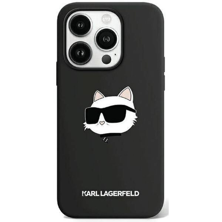 Oryginalne Etui KARL LAGERFELD hardcase Silicone Choupette Head MagSafe KLHMP15XSCHPPLK do Iphone 15 Pro Max Czarny