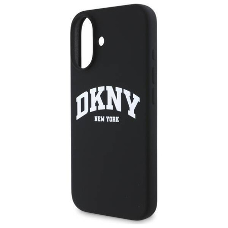 Original Case IPHONE 16 DKNY Hardcase Silicone White Printed Logo MagSafe (DKHMP16SSNYACH) black