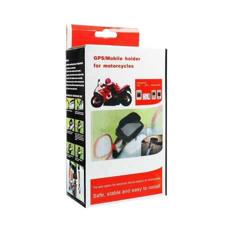 Uchwyt motocyklowy / na skuter na zamek wodoodporny z daszkiem 4,8" - 5,5"