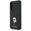 Karl Lagerfeld Fixed Glitter Ikonik Logo Metal Pin Case for Samsung Galaxy A36 - Black