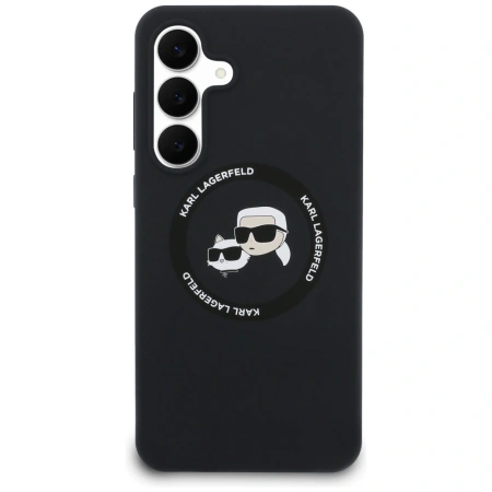 Etui Karl Lagerfeld Silicone Karl & Choupette Heads MagSafe na Samsung Galaxy S25 FE - czarne