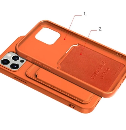 Kartenetui aus Silikon mit Kartensteckplatz für Dokumente für Xiaomi Redmi 10X 4G / Xiaomi Redmi Note 9 Burgund