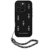Etui Karl Lagerfeld Saffiano Crystals  w/Chain na iPhone 16 Pro - czarne