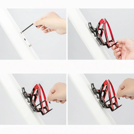 Wozinsky WUR-01BR Bike Bottle Holder Basket - Black and Red