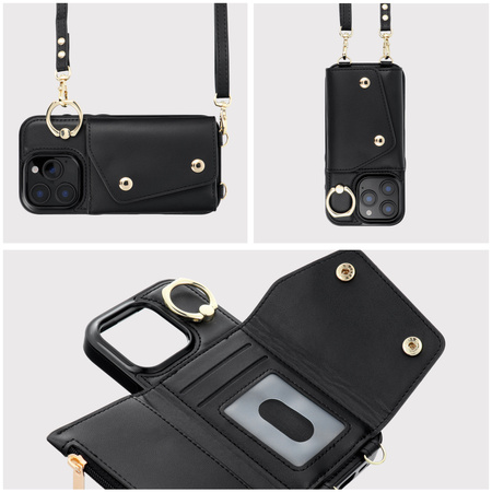 Futerał portfel WONDER dla IPHONE 16e (SE 4 2025) czarny