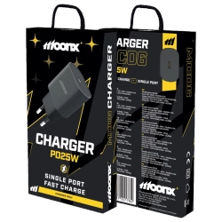 MOONX wall charger MC06 PD 25W 1xUSB-C Black