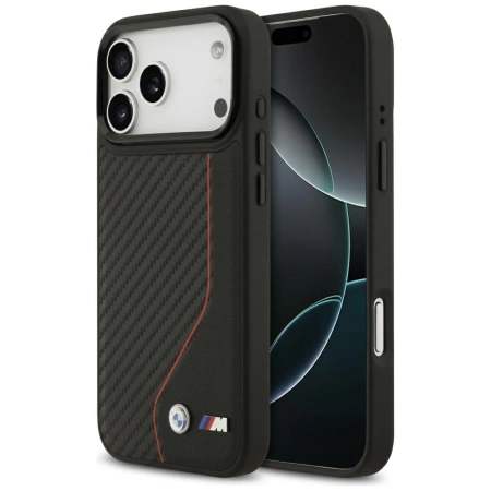 BMW M Carbon Line &amp; Logo MagSafe Case für iPhone 17 Pro Max – Rot