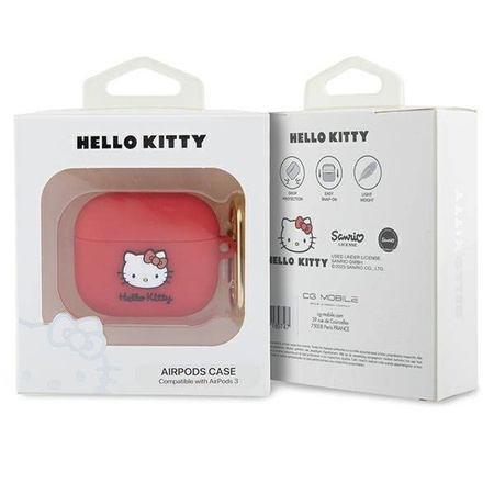 Hello Kitty Silicone 3D Kitty Head case for AirPods 3 - fuchsia
