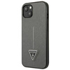 Original Case IPHONE 13 MINI Guess Hardcase Saffianotriangle Logo (GUHCP13SPSATLG) silver
