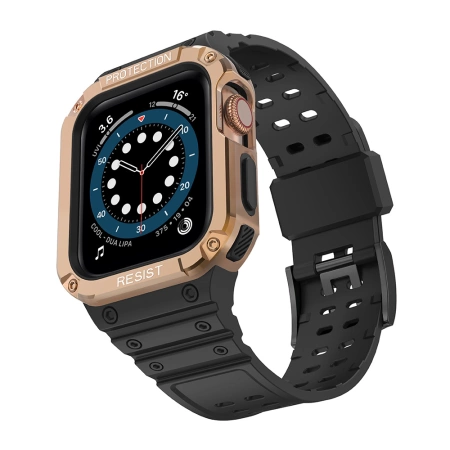 Schutzarmband für Apple Watch 38/40/41 mm Panzergehäusearmband - Schwarz, Roségold