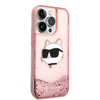 Karl Lagerfeld Liquid Glitter NFT Choupette Head - Etui iPhone 14 Pro (różowy)