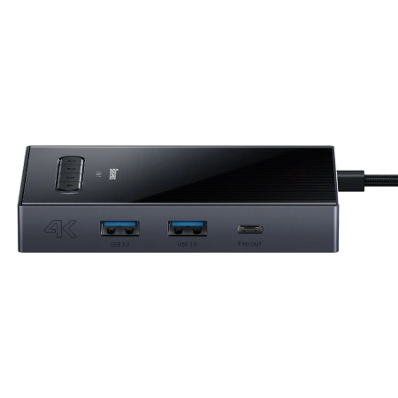 Baseus PioneerJoy 8-in-1 USB-C hub HDMI 4K@60Hz + HDMI 4K@30Hz + DisplayPort 8K@30Hz + VGA + 2 x USB-A 3.0 + 2 x USB-C - gray