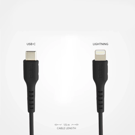 SBS TECABLELIGTC1K USB-C - Lightning cable 1m - black
