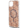 Oryginalne Etui GUESS Hardcase GUHMP15SHGCUSTGW do iPhone 15 (Kompatybilny z Magsafe / IML GCUBE / brązowy)