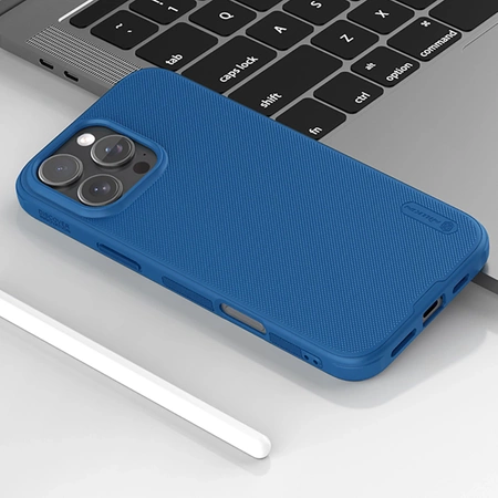 Nillkin Super Frosted Shield Pro Hülle für iPhone 16 Pro – blau