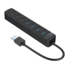 HUB 7-portowy input: USB-A 3.0 / output: 4x USB-A 3.0 + 3x USB-A 2.0 - czarny