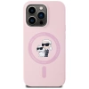 Karl Lagerfeld Silicone Karl&amp;Choupette MagSafe iPhone 14 Pro Case - Pink