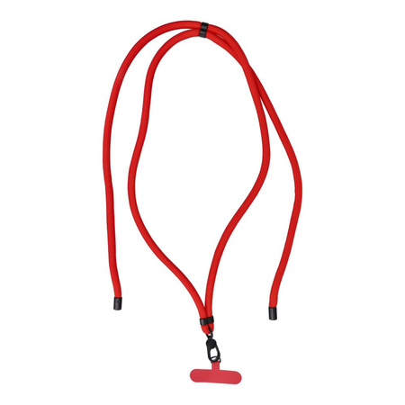 Zawieszka SWING (8mm) do telefonu z regulacją długości / długość sznura 165cm (max 82,5cm w pętli) / na ramię lub szyję - czerwony