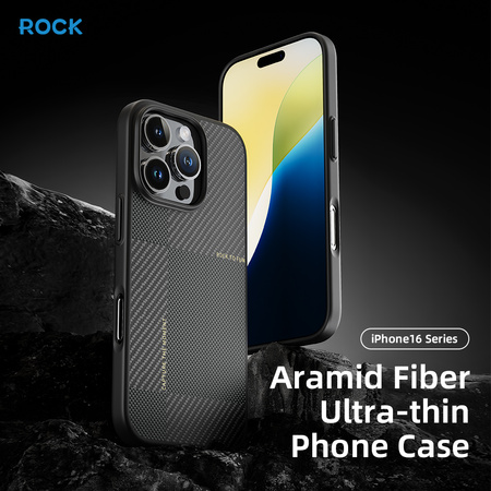 Rock Etui Ultra Thin Aramid Fiber Kevlar 600D do Iphone 16 Pro czarne