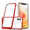 Klare 3in1 Hülle für iPhone 12 Frame Gel Cover rot