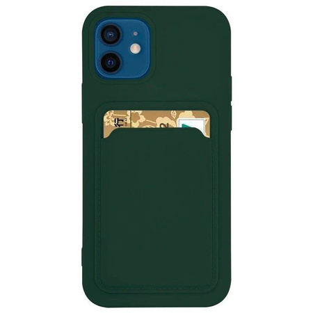 Card Case silicone wallet case with card holder documents for Samsung Galaxy A42 5G dark green