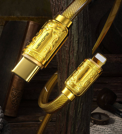 WK Design Sakin Series Fast Charging / Data Cable USB Type C - Lightning PD 20W 1m Gold (WDC-163)