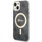 Guess IML 4G MagSafe Hülle für iPhone 15 – Schwarz