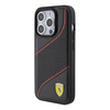 Original Case APPLE IPHONE 15 PRO Ferrari Hardcase Perforated Waves Metal Logo (FEHCP15LPWAK) black