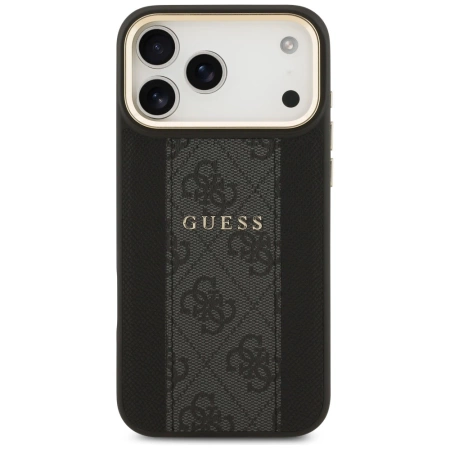 Etui Guess 4G Stripe MagSafe na iPhone 17 Pro Max - czarne