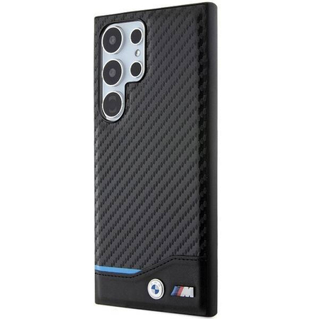 Etui BMW Leather Carbon na Samsung Galaxy S24 Ultra - czarne