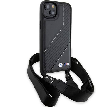 BMW M Edition Carbon Stripe &amp; Strap Hülle für iPhone 15 / 14 / 13 – Schwarz