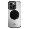 Original Case APPLE IPHONE 15 PRO Mercedes Hardcase Leather&Alu MagSafe (MEHMP15L23ACMS) silver