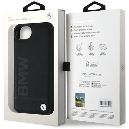 BMW futerał do IPHONE 16e (SE 4 2025) BMHCPSE4SLLBK (Leather Hot Stamp) black