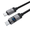 Acefast C15-04 USB-C - USB-C-Kabel mit Display 480Mb/s 66W 1,2m - Schwarz