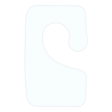 Hook pendant 35x22 mm right with rubber glue 1000 pcs/roll