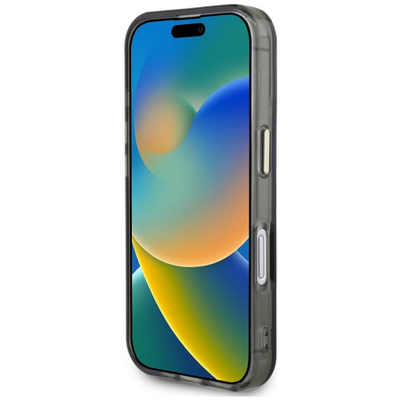 Original Case IPHONE 16 Guess IML Metal Mountain Logo MagSafe black