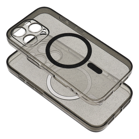 Futerał CLEAR MAG COVER kompatybilny z MagSafe do SAMSUNG S25 black glitter