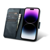 iCarer Oil Wax Wallet Case 2in1 Case iPhone 14 Pro Max Leder Flip Cover Anti-RFID Blau (WMI14220724-BU)