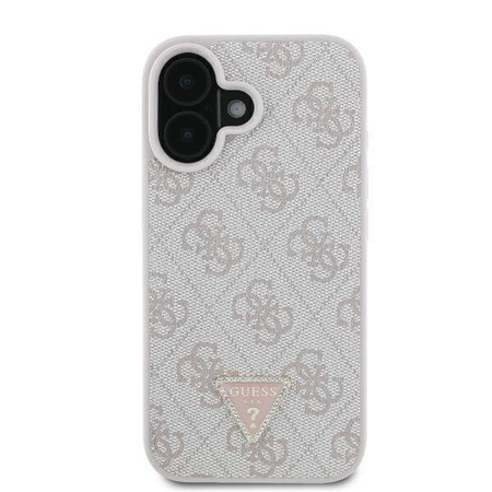 Guess GUHCP16SP4TDPP iPhone 16 6.1" różowy/pink hardcase Leather 4G Triangle Strass MagSafe